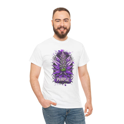 Purple Cannabis Bud T-Shirt — Bold Psychedelic Marijuana Graphic Tee