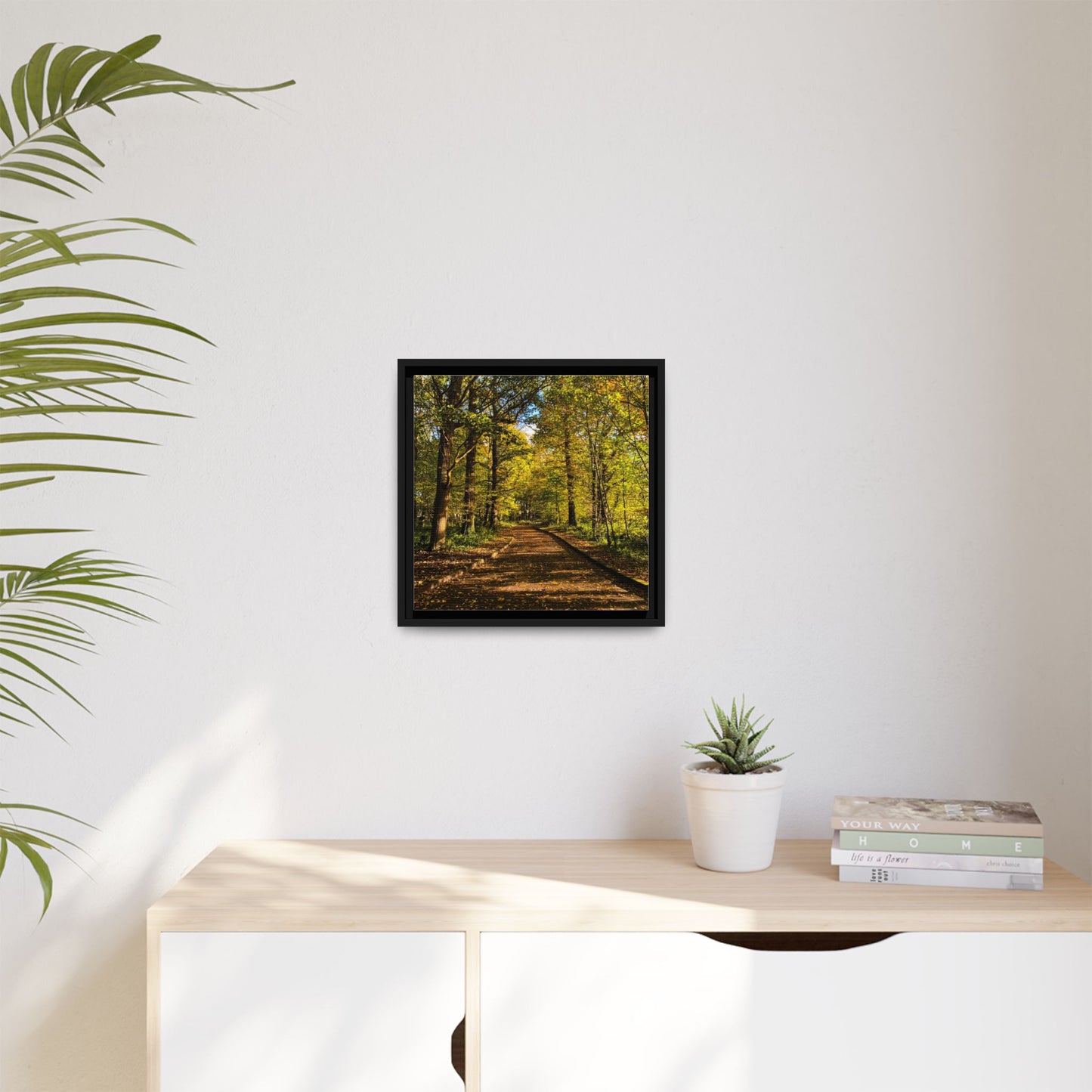 Listowel Town Park Autumn Matte Canvas, Framed (Multi-color)