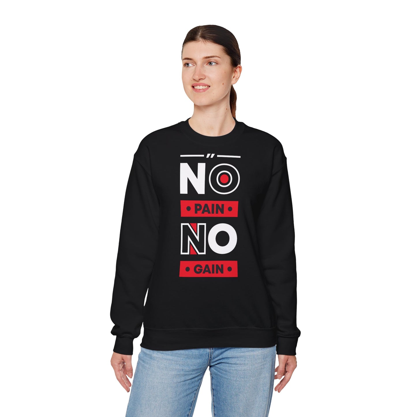 No Pain No Gain Crewneck Sweatshirt for Fitness Enthusiasts