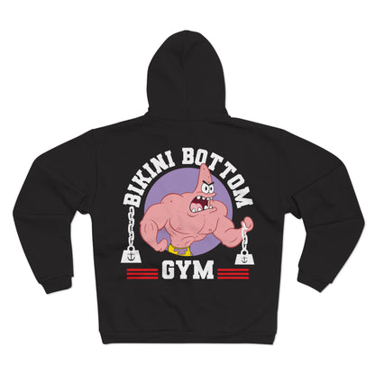 Bikini Bottom Gym Unisex Zip Sweatshirt - Fun Fitness Hoodie for Fans