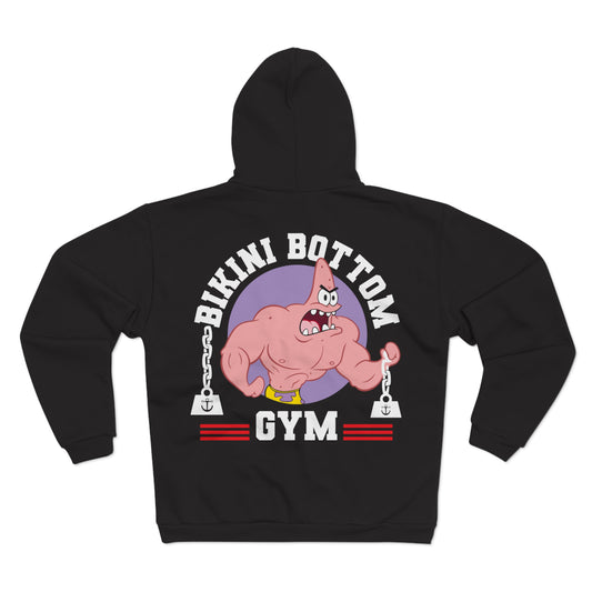 Bikini Bottom Gym Unisex Zip Sweatshirt - Fun Fitness Hoodie for Fans