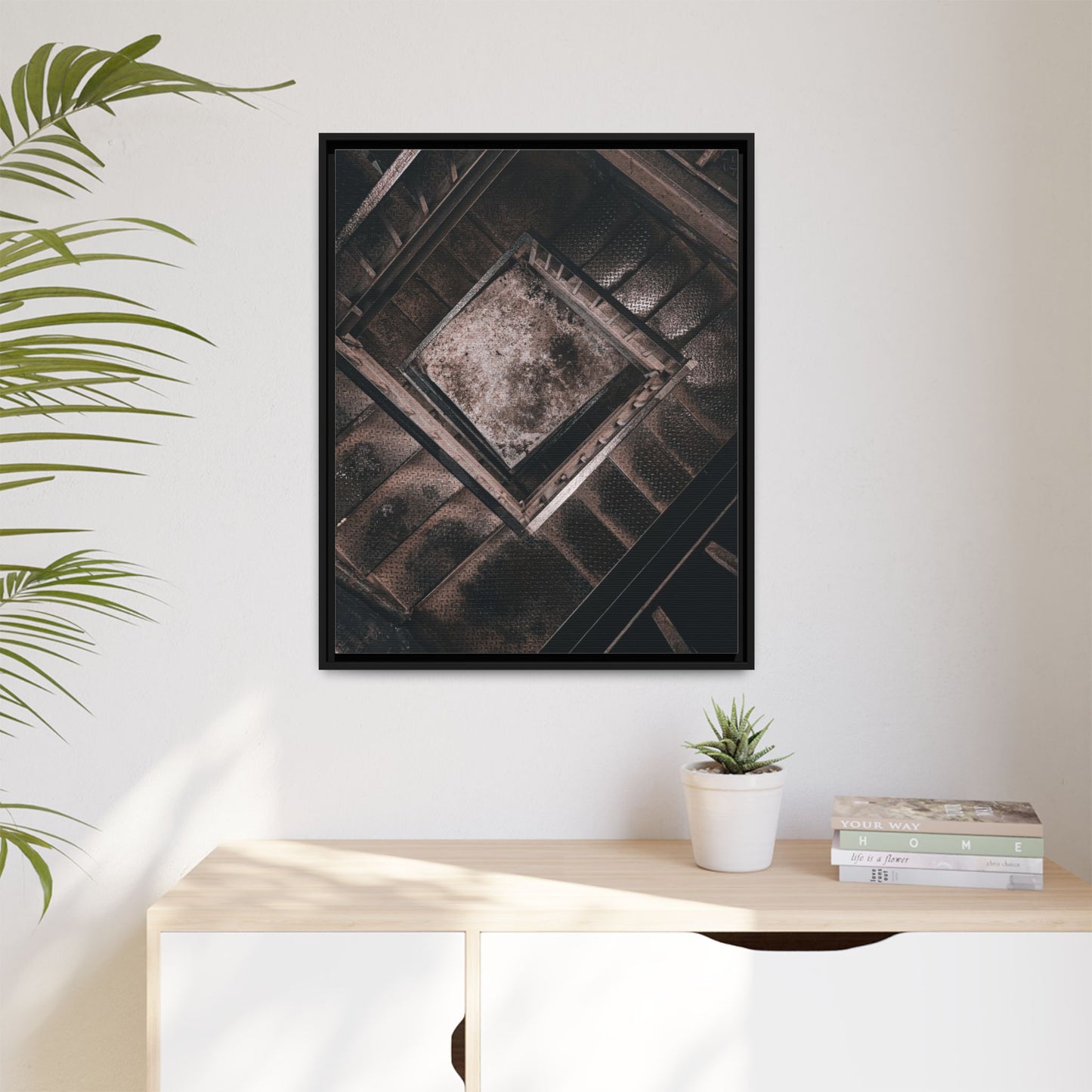 Stairs To Demon World Matte Canvas, Framed (Multi-color)