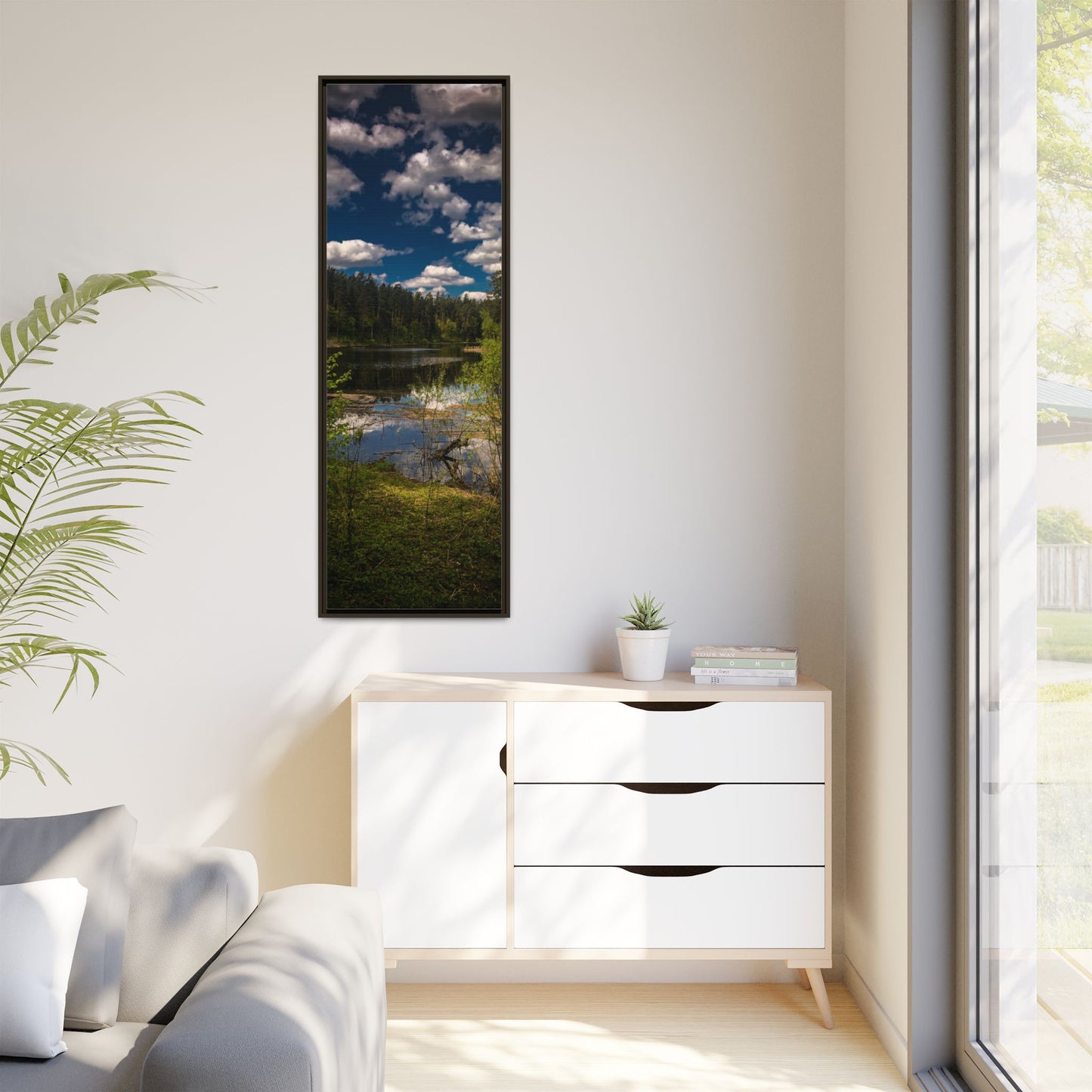 Vilnius Lake Matte Canvas, Framed (Multi-color)