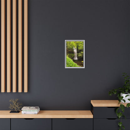 Glacer Waterfall Matte Canvas, Framed (Multi-color)