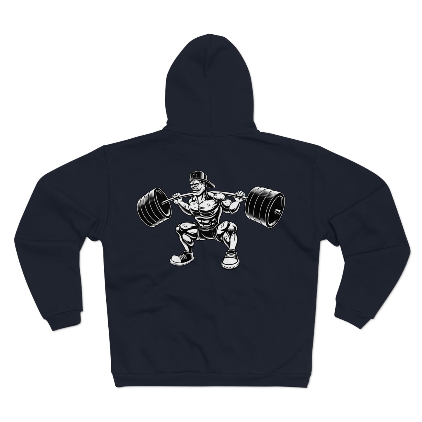 Fitness Buff Unisex Hooded Zip Sweatshirt - Weightlifting Graphic