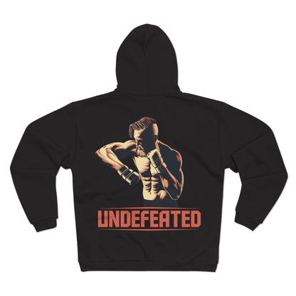 Undefeated Unisex Hooded Zip Sweatshirt - Perfect for Fighters and Casual Wear