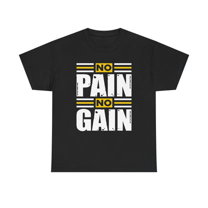 Motivational Workout Tee - "No Pain No Gain" Unisex Heavy Cotton T-Shirt