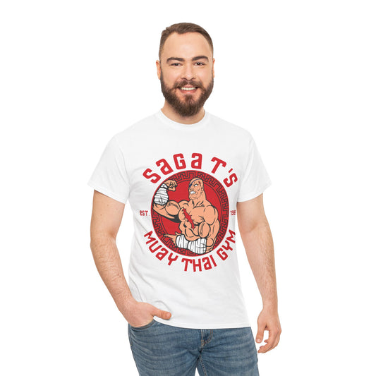 Sagat's Muay Thai Gym Unisex Heavy Cotton Tee - Established 1987 White