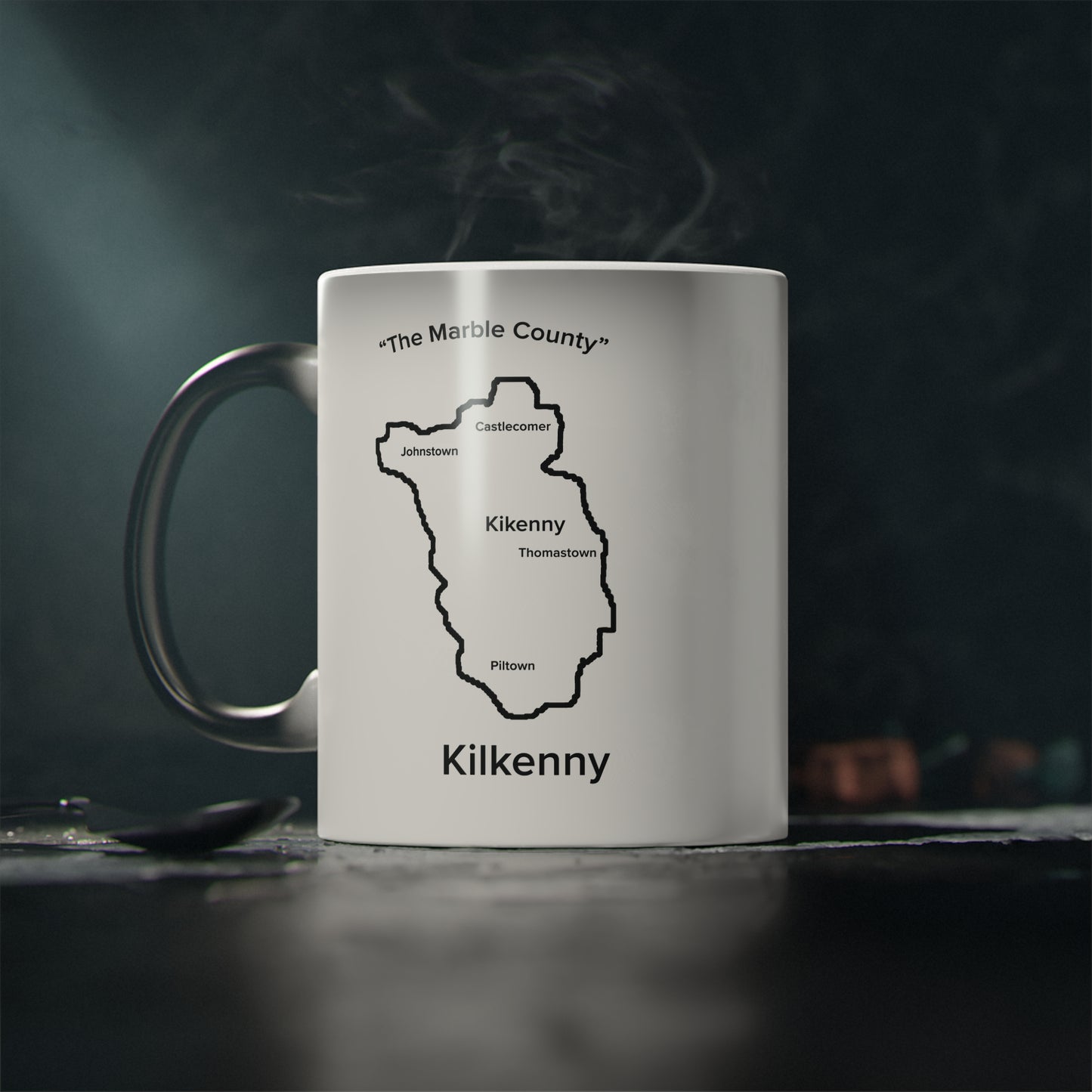 Kilkenny Magic Mug: Color - Changing Coffee Cup with Artistic Map Design