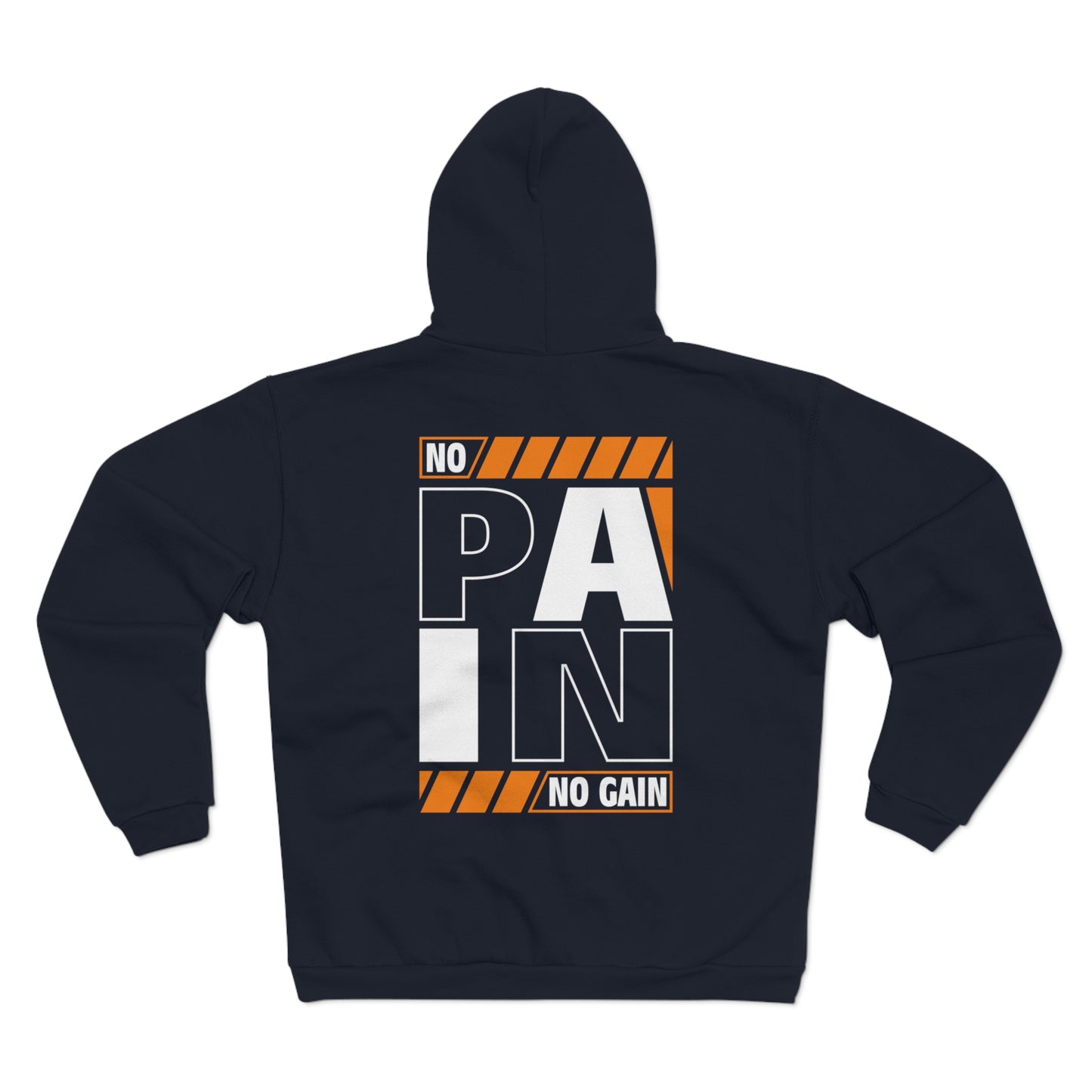 Unisex Zip Sweatshirt - "No Pain No Gain" Gym Motivation