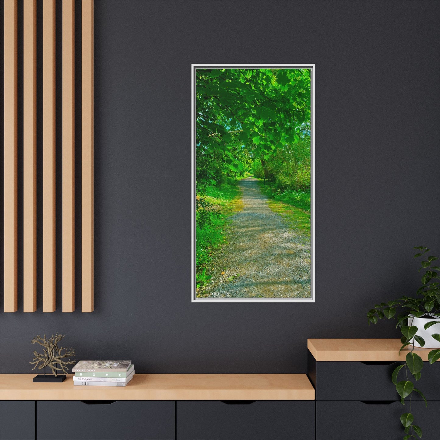 Listowel River Walk Matte Canvas, Framed (Multi-color)