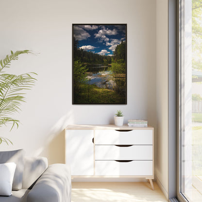 Vilnius Lake Matte Canvas, Framed (Multi-color)