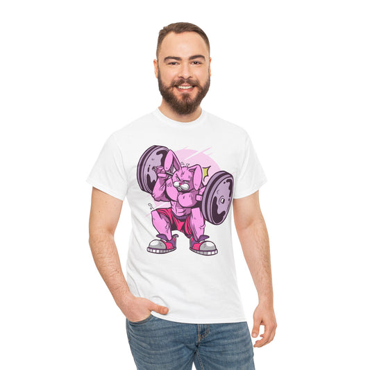 Funny Lifting Pig Unisex Heavy Cotton Tee - Gym Humor Shirt