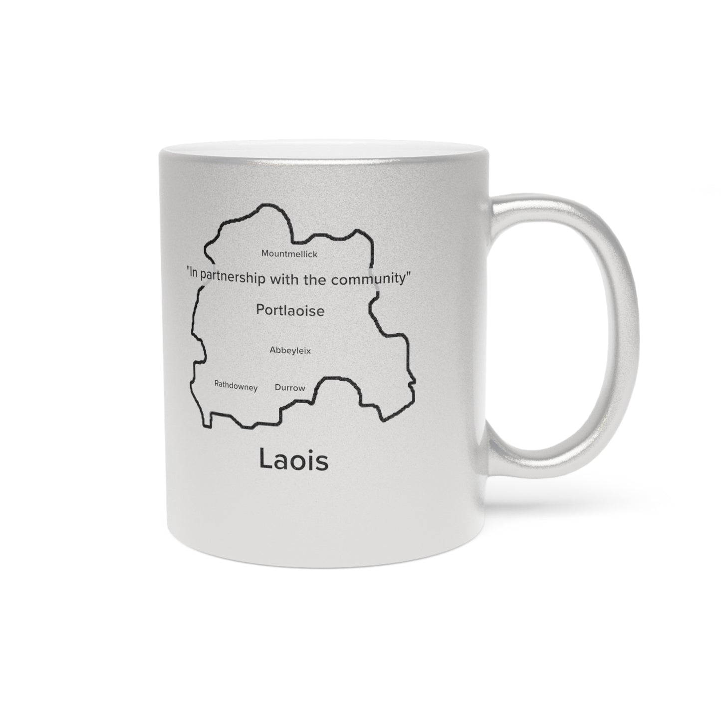 Laois County Metallic Colour Mug - Silver/Gold - Perfect Gift for Coffee Lovers
