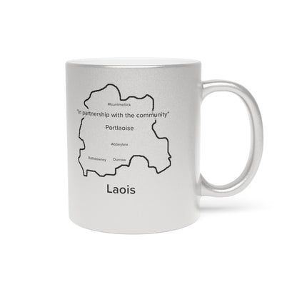 Laois County Metallic Colour Mug - Silver/Gold - Perfect Gift for Coffee Lovers