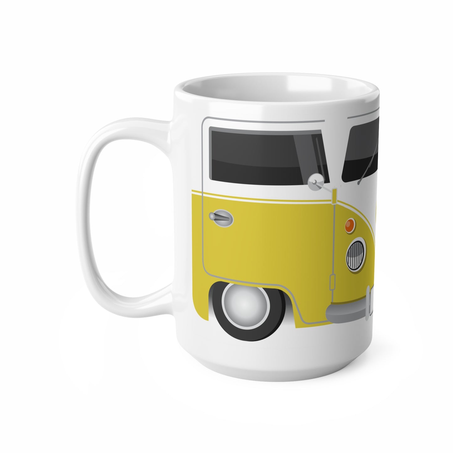 Vintage VW Bus Ceramic Coffee Mug - 11oz & 15oz - Perfect for Auto Enthusiasts Yellow