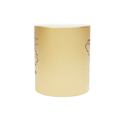Fermanagh County Metallic Colour Mug - Silver/Gold - Perfect Gift for Coffee Lovers