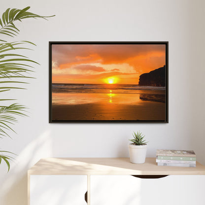 Sunset in Ballybunion Matte Canvas, Framed (Multi-color)