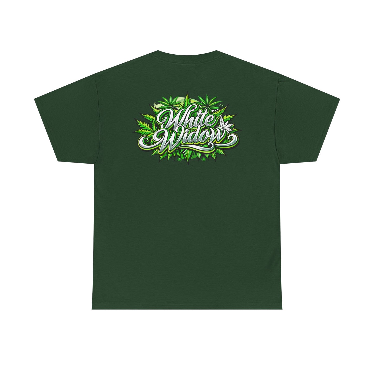 White Widow Graphic Tee — Cannabis Leaf Logo T-Shirt