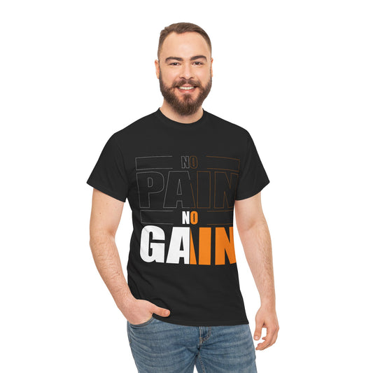 No Pain No Gain Unisex Heavy Cotton Tee - Motivational Workout T-Shirt