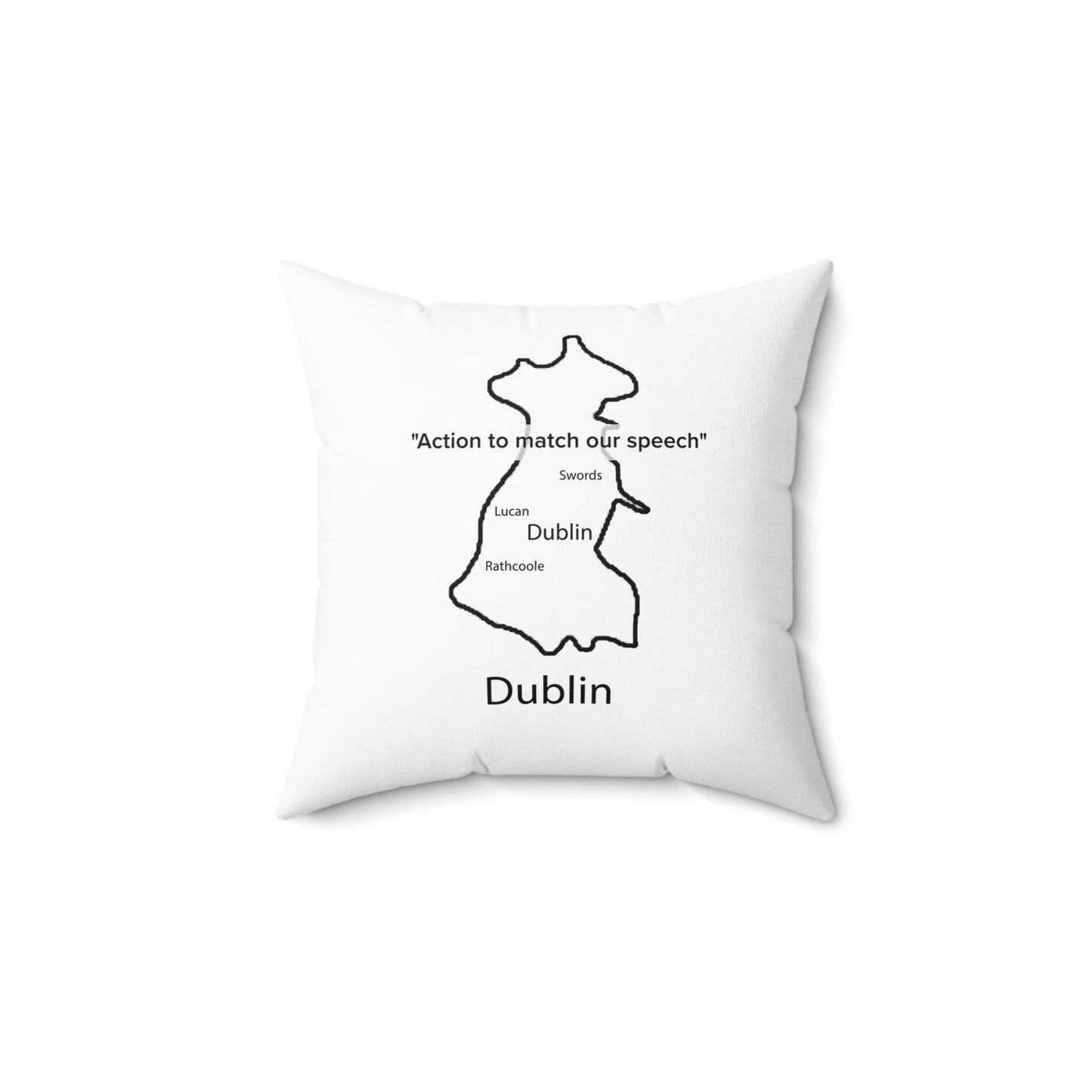 Dublin Spun Polyester Square Pillow White Edition 2 Sizes
