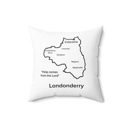 Londonderry Spun Polyester Square Pillow White Edition 4 Sizes
