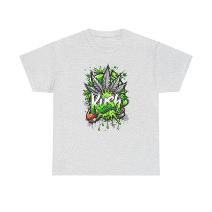 Kush Graffiti T-Shirt — Green Cannabis Leaf Street Art Tee