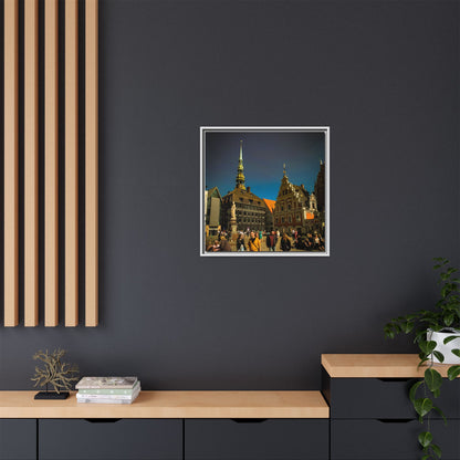 Riga Old Town Matte Canvas, Framed (Multi-color)