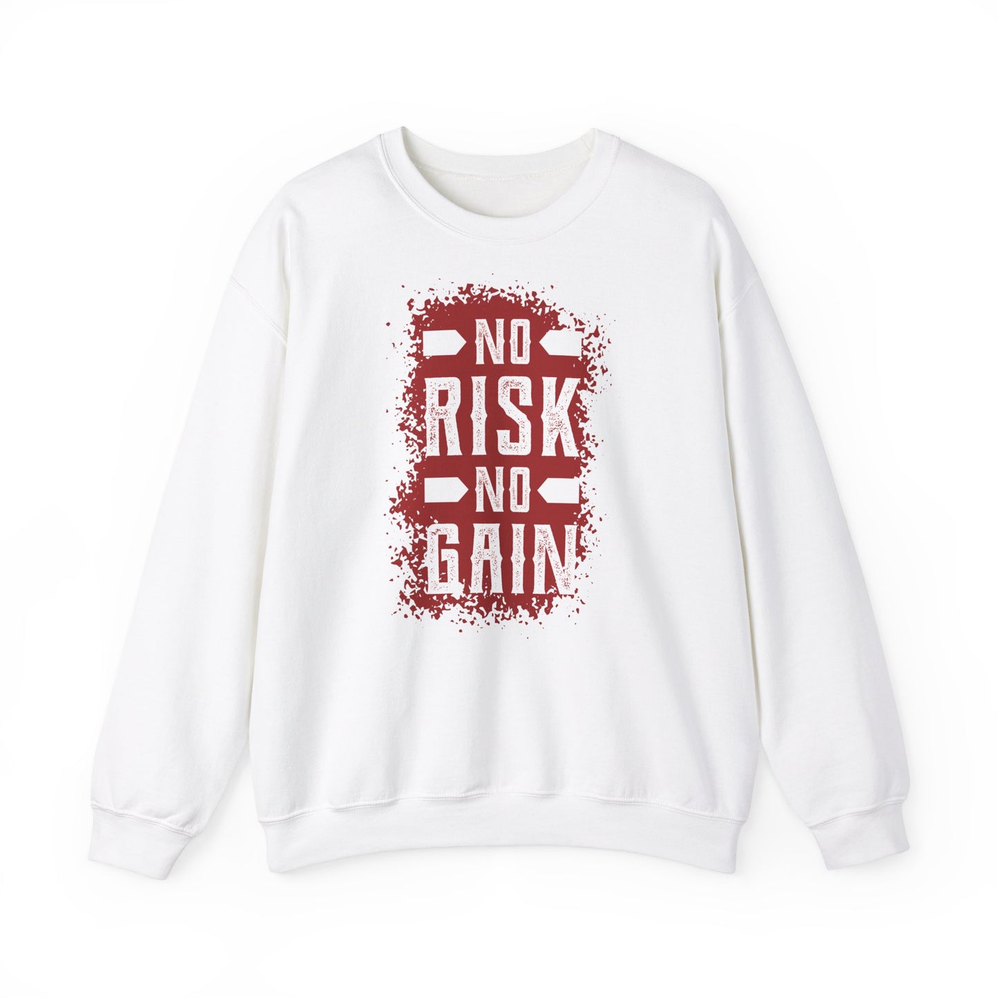 No Risk No Gain Crewneck Sweatshirt - Unisex Heavy Blend™ Motivational Sweatshirt for Athletes & Risk-Takers