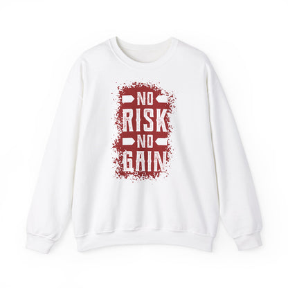 No Risk No Gain Crewneck Sweatshirt - Unisex Heavy Blend™ Motivational Sweatshirt for Athletes & Risk-Takers