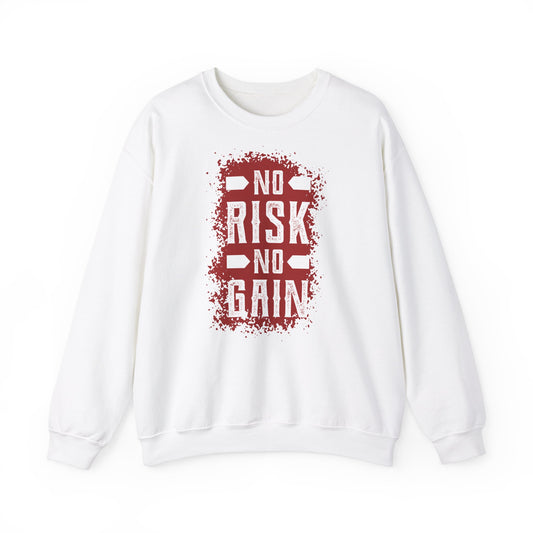 No Risk No Gain Crewneck Sweatshirt - Unisex Heavy Blend™ Motivational Sweatshirt for Athletes & Risk-Takers