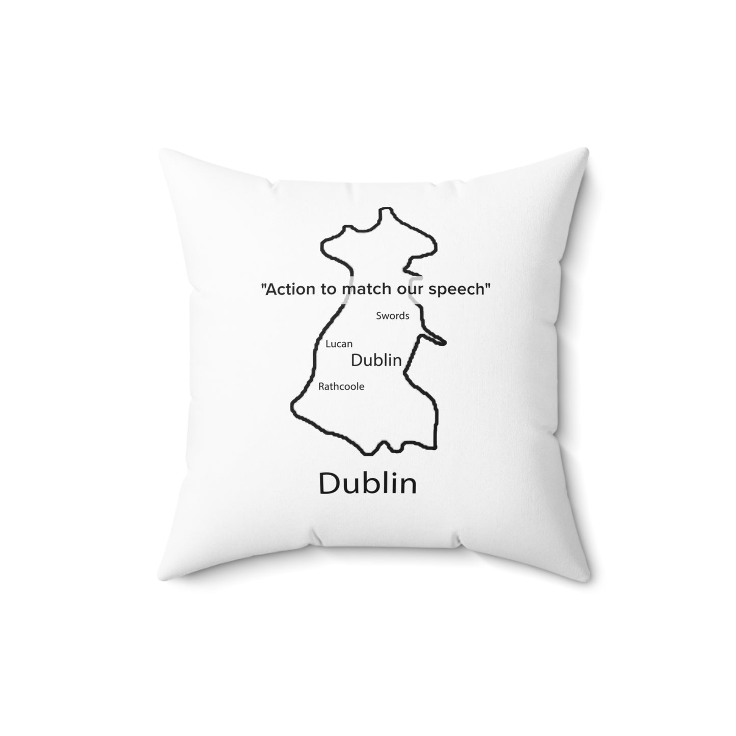 Dublin Spun Polyester Square Pillow White Edition 4 Sizes