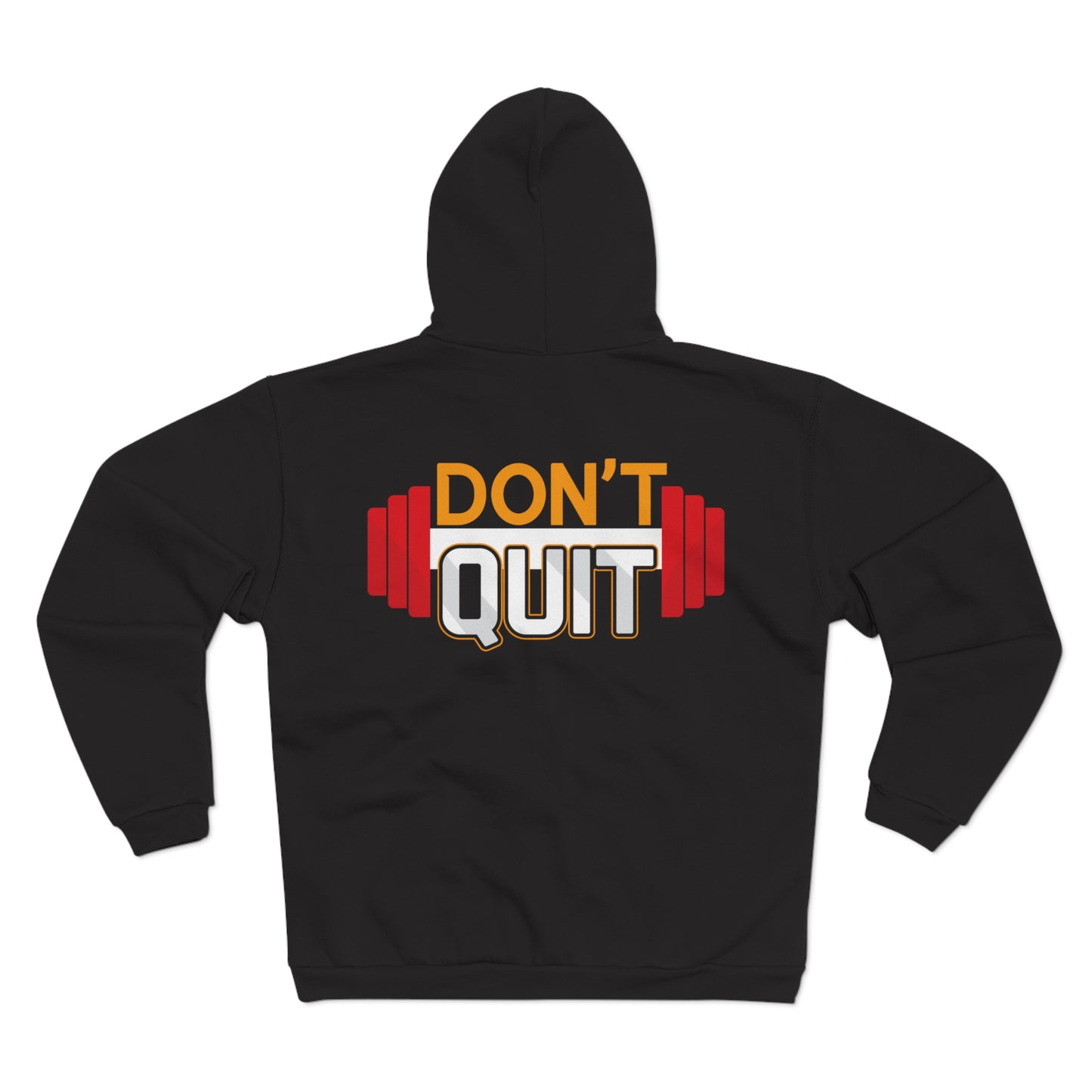 Motivational Unisex Zip Sweatshirt – "DON'T QUIT" Fitness Hoodie