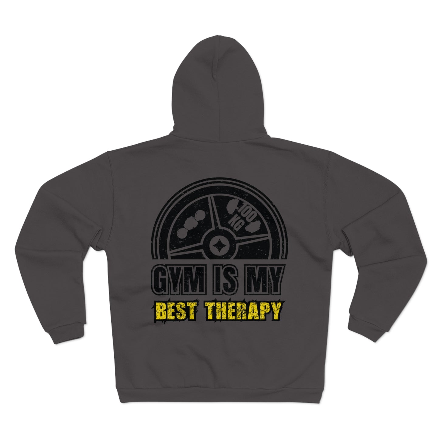 Gym Is My Best Therapy Unisex Hooded Zip Sweatshirt - Perfect for Fitness Enthusiasts