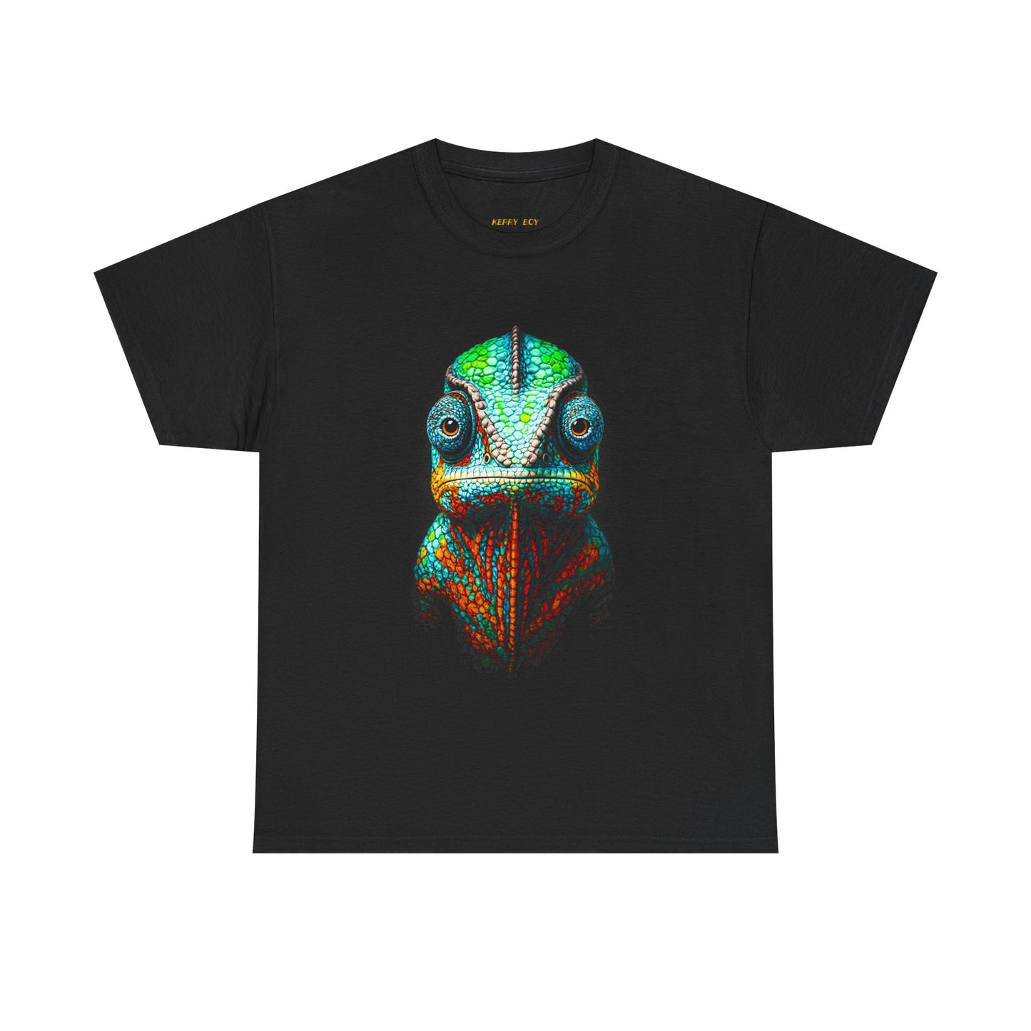 Chameleon Portrait T‑Shirt – Vibrant Colorful Lizard Graphic Tee