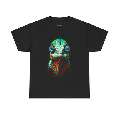 Chameleon Portrait T‑Shirt – Vibrant Colorful Lizard Graphic Tee