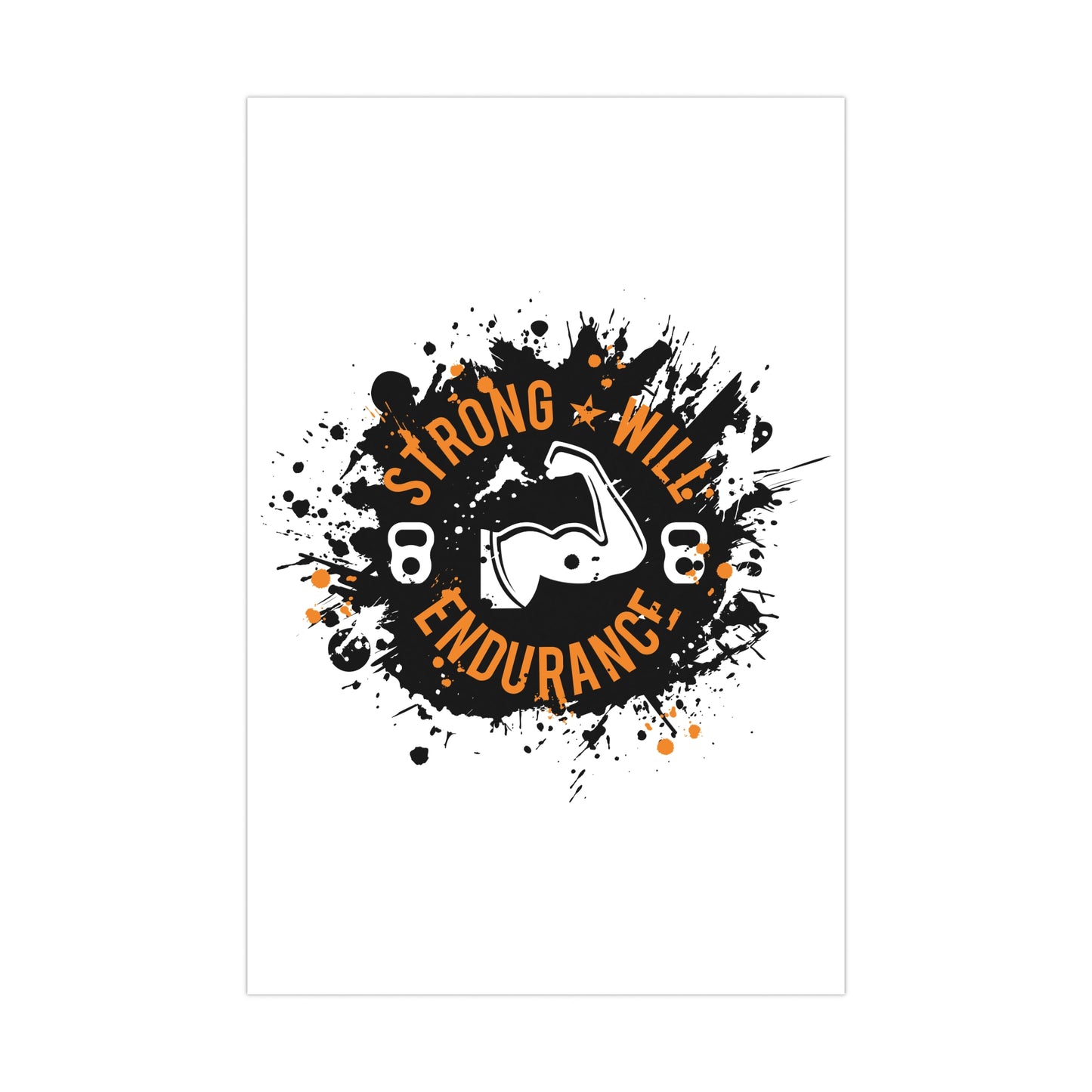 Motivational Fitness Matte Poster - 'Strong Will Endurance' Wall Art