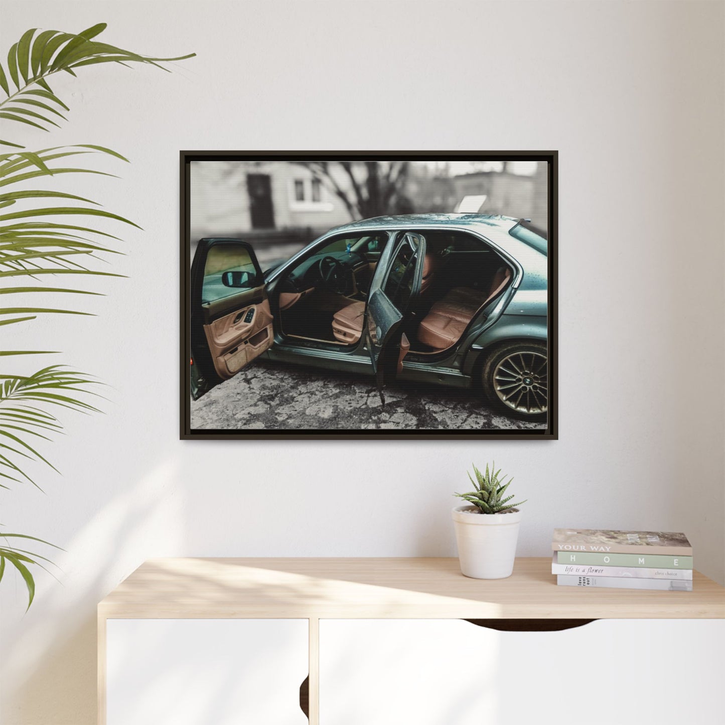 BMW 7 Matte Canvas, Framed (Multi-color)