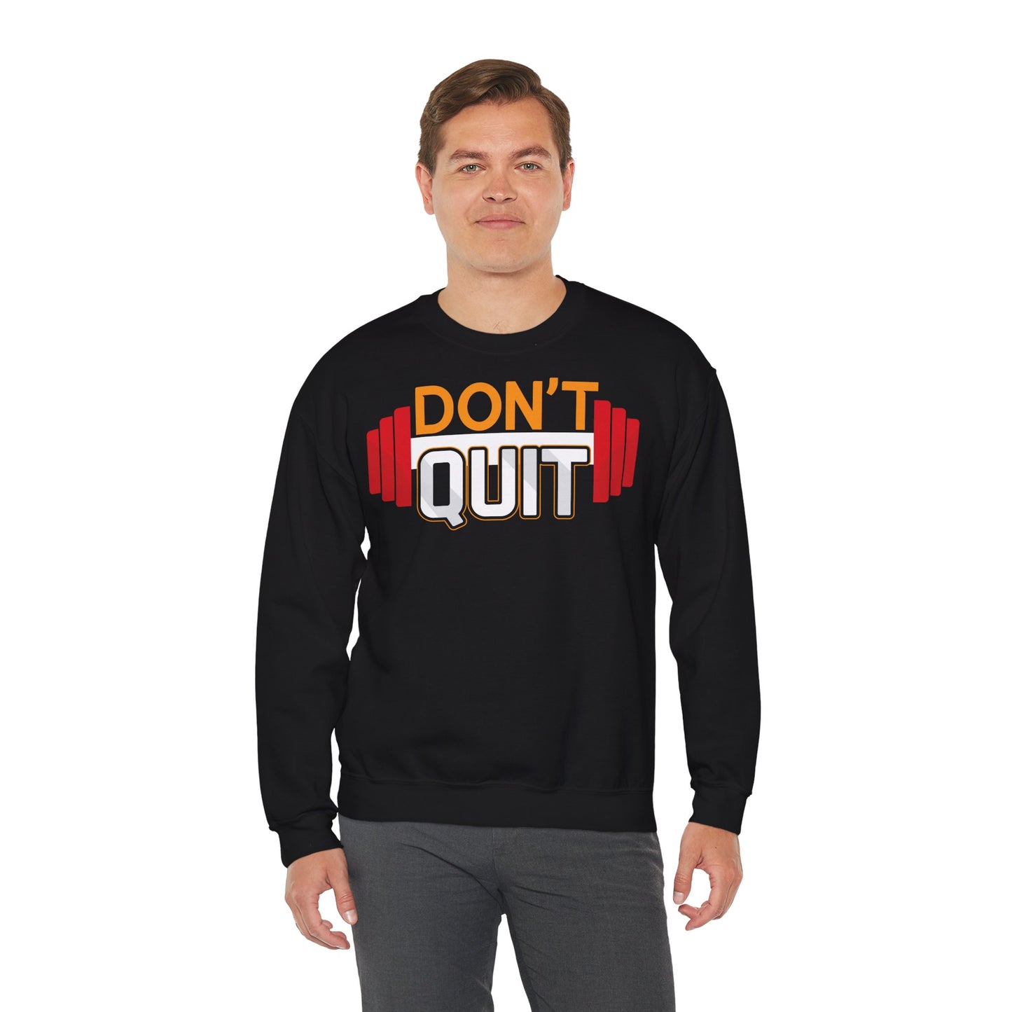 Motivational Crewneck Sweatshirt - 'Don't Quit' Fitness Apparel