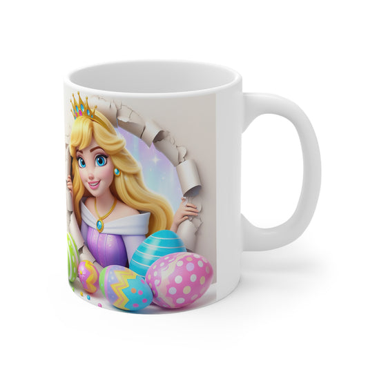 Princess Easter Ceramic Coffee Cup - 11oz & 15oz, Whimsical Design for Spring Celebrations
