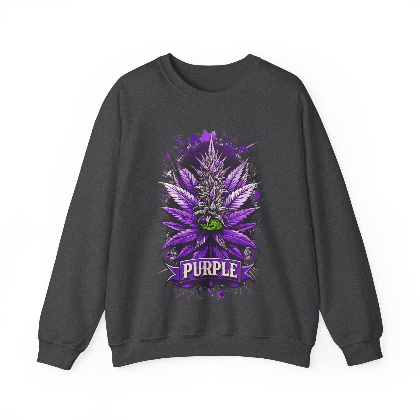 Purple Cannabis Bud Sweatshirt — Bold Psychedelic Marijuana Graphic