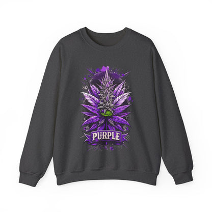 Purple Cannabis Bud Sweatshirt — Bold Psychedelic Marijuana Graphic