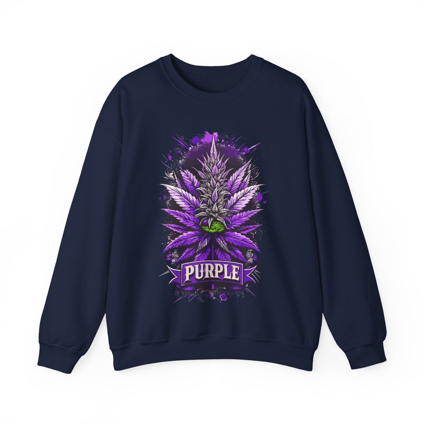 Purple Cannabis Bud Sweatshirt — Bold Psychedelic Marijuana Graphic