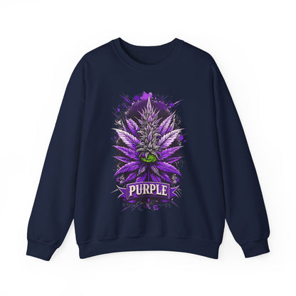 Purple Cannabis Bud Sweatshirt — Bold Psychedelic Marijuana Graphic
