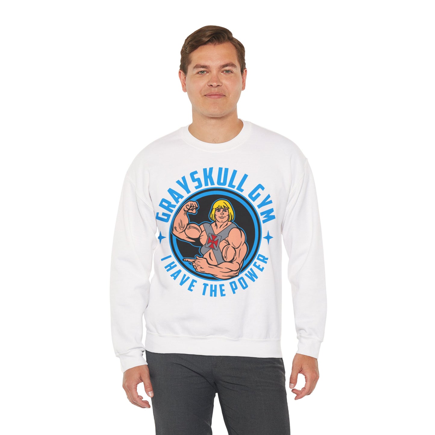 Grayskull Gym Unisex Crewneck Sweatshirt - I Have The Power White