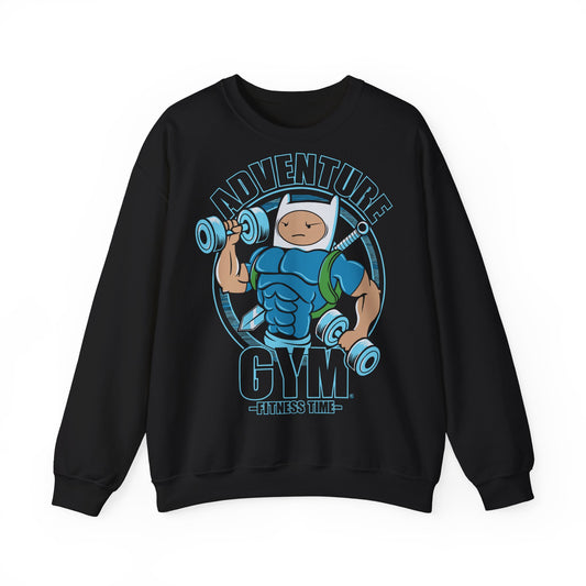 Adventure Gym Fitness Time Crewneck Sweatshirt Only Black