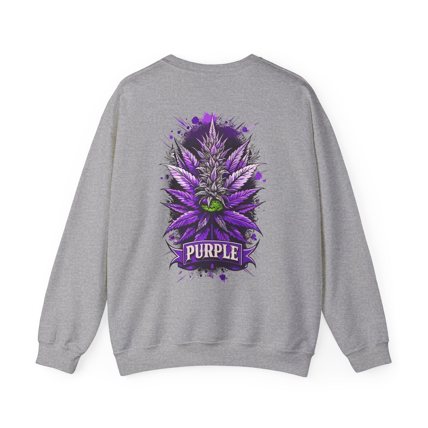 Purple Cannabis Bud Sweatshirt — Bold Psychedelic Marijuana Graphic