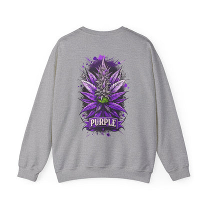 Purple Cannabis Bud Sweatshirt — Bold Psychedelic Marijuana Graphic