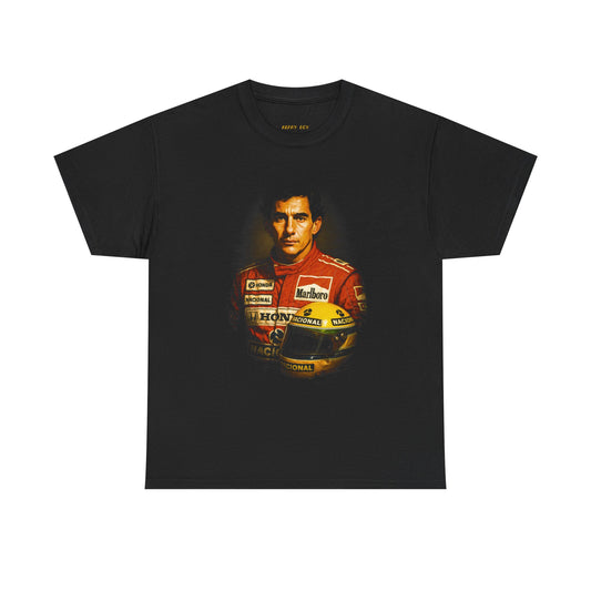 Racing Driver Portrait Tee — Vintage Motorsport Helmet Graphic