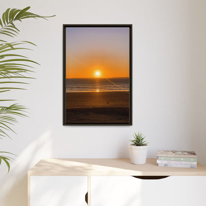 Sunset in Ocean Matte Canvas, Framed (Multi-color)